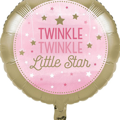 45cm One Little Star Girl Twinkle Twinkle Little Star Foil Balloon