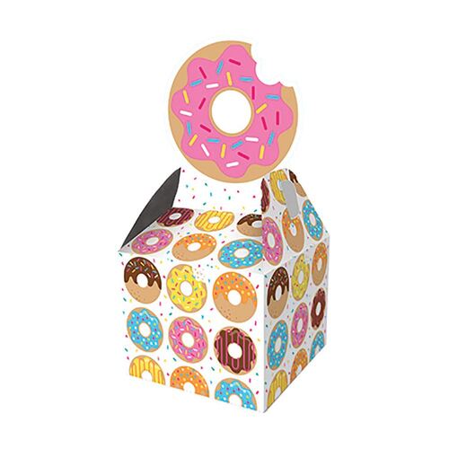 Donut Time Favor Treat Boxes Cardboard 8 Pack