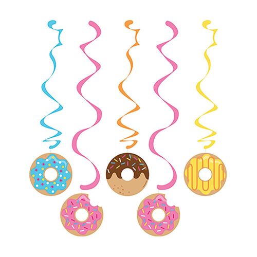 Donut Time Dizzy Danglers Hanging Swirls 5 Pack