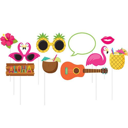 Photo Booth Props Summer Luau Assorted Designs 8 Pack