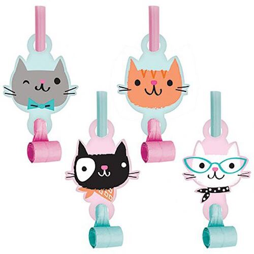 Purrfect Party Blowouts With Medallions 8 Pack