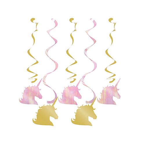 Unicorn Sparkle Dizzy Danglers Hanging Swirls 5 Pack