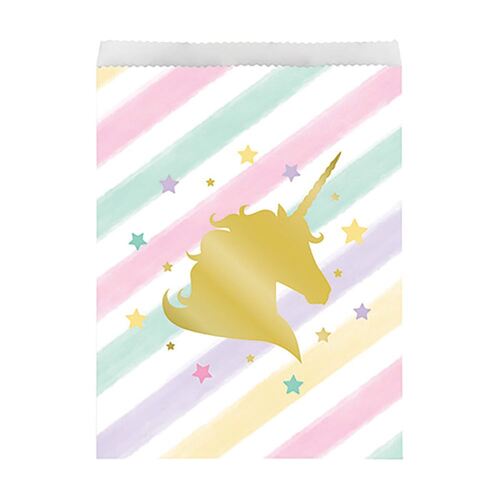 Unicorn Sparkle Treat Loot Bags Paper & Foil Stamp 10 Pack