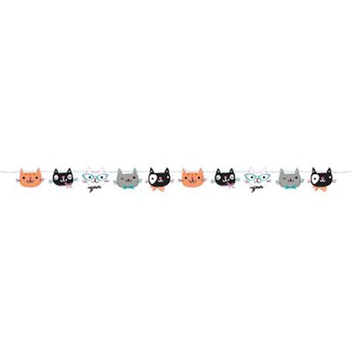 Purrfect Party Shaped Cats Banner On string (14cm x 1.6M)