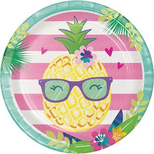 Pineapple N Friends Dinner Plates Paper 22cm 8 Pack