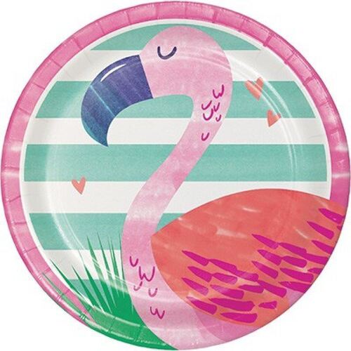 Pineapple N Friends Flamingo Lunch Plates Paper 18cm 8 Pack