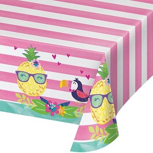 Pineapple N Friends Tablecover Plastic All Over Print