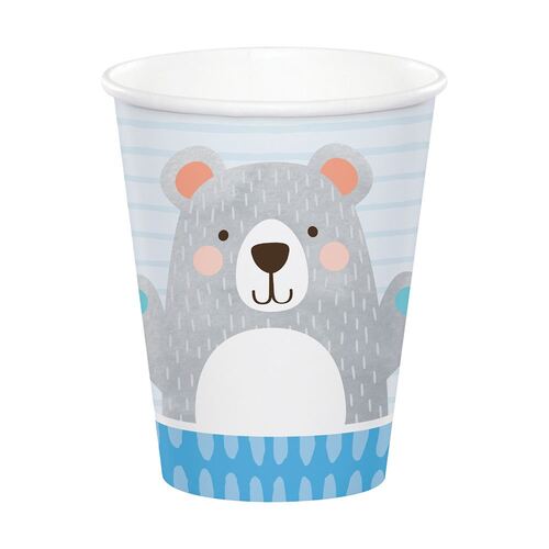 1st Birthday Bear Cups Paper 266ml 8 Pack