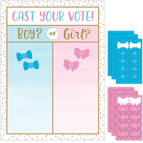 Gender Reveal Balloons Party Game Cast Your Vote 61cm x 45cm
