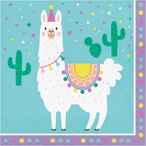 Llama Party Lunch Napkins 16 Pack
