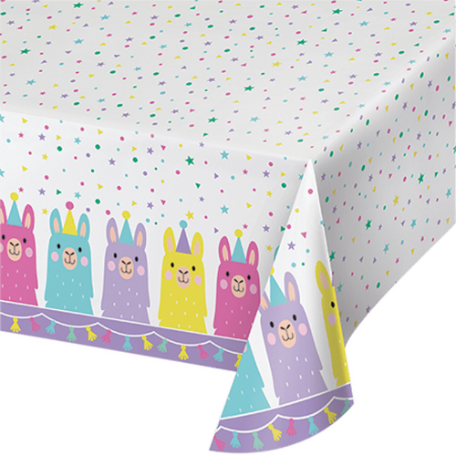 Llama Party Tablecover Plastic All Over Print