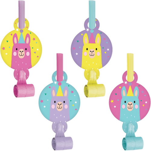 Llama Party Blowouts with Medallions 8 Pack