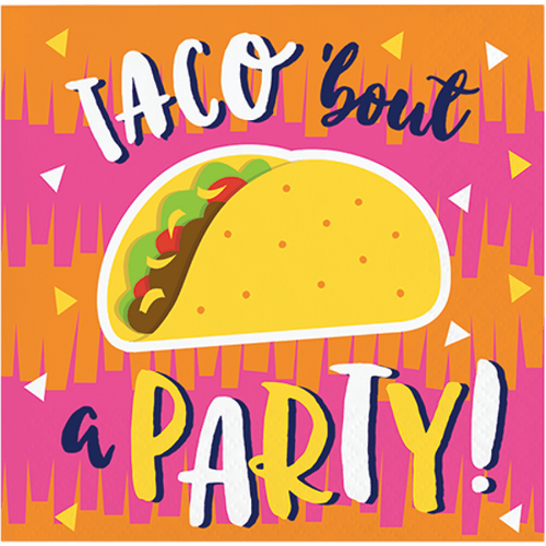 Fiesta Fun Beverage Napkins Taco bout a Party 16 Pack