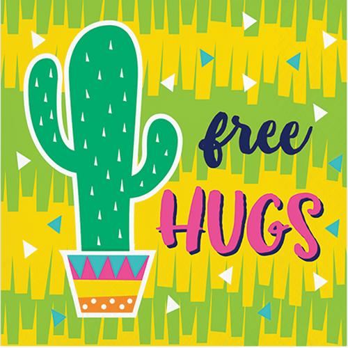 Fiesta Fun Beverage Napkins Cactus Design free HUGS 16 Pack
