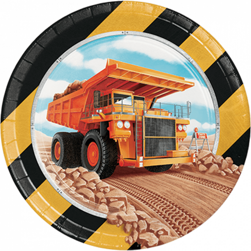 Big Dig Construction Lunch Plates Paper 18cm 8 Pack