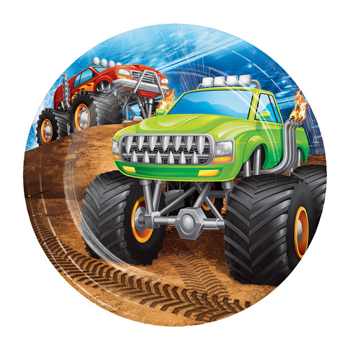 Monster Truck Lunch Paper Plates NPC 17cm 8 Pack