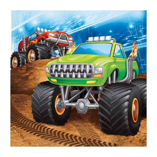 Monster Truck Rally Luncheon Napkin 16 Pack