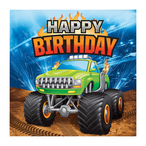 Monster Truck Rally Luncheon Napkin 16 Pack
