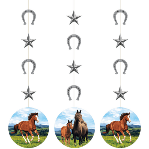 Horse and Pony Hanging String Cutouts 57cm 3 Pack