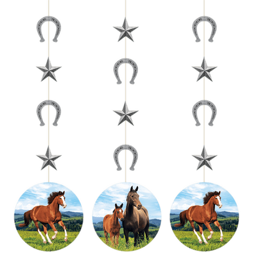 Horse and Pony Hanging String Cutouts 57cm 3 Pack