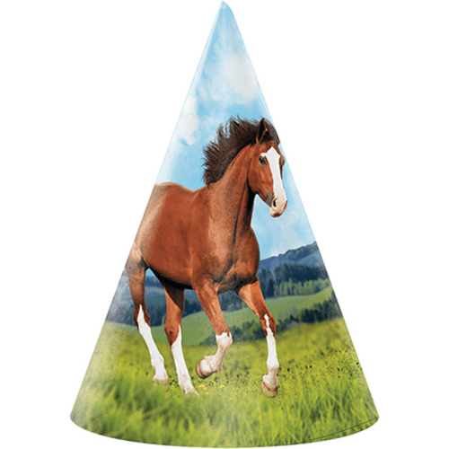 Horse and Pony Cone Shaped Party Hats 8 Pack