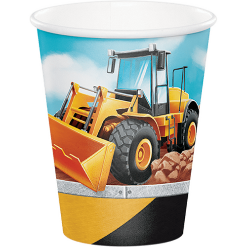 Big Dig Construction Cups Paper 266ml 8 Pack