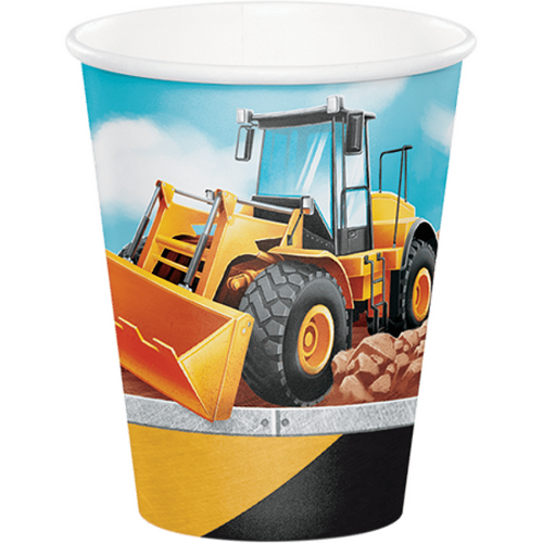 Big Dig Construction Cups Paper 266ml 8 Pack