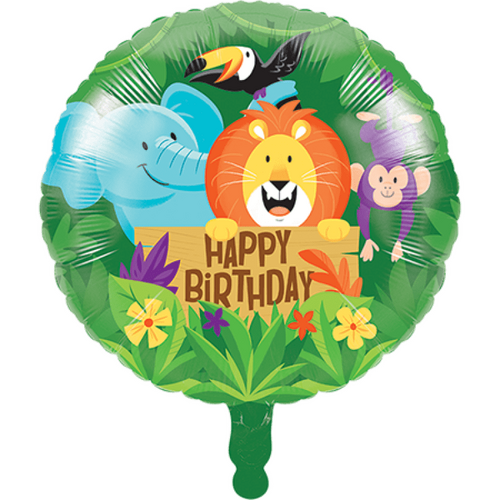 45cm Jungle Safari Foil Balloon Happy Birthday