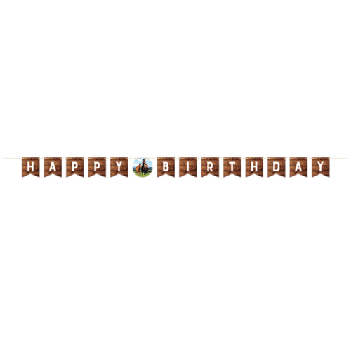 Horse and Pony Happy Birthday Ribbon Banner 15cm x 2.74m