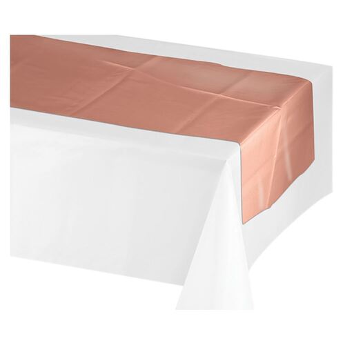 Rose All Day Table Runner Rose Gold Metallic 36cm x 2.13m