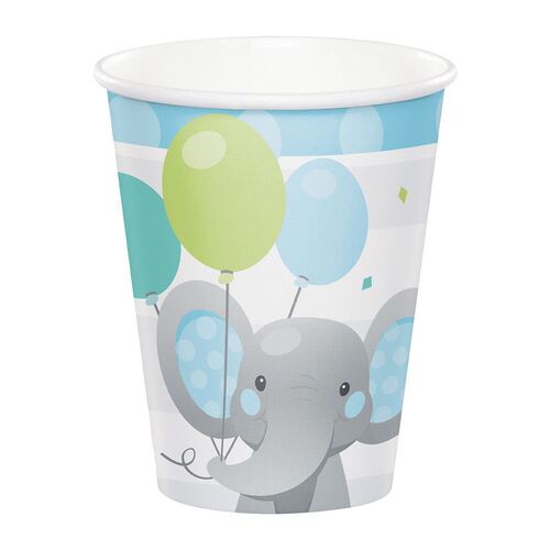 Enchanting Elephant Boy Cups Paper 266ml 8 Pack
