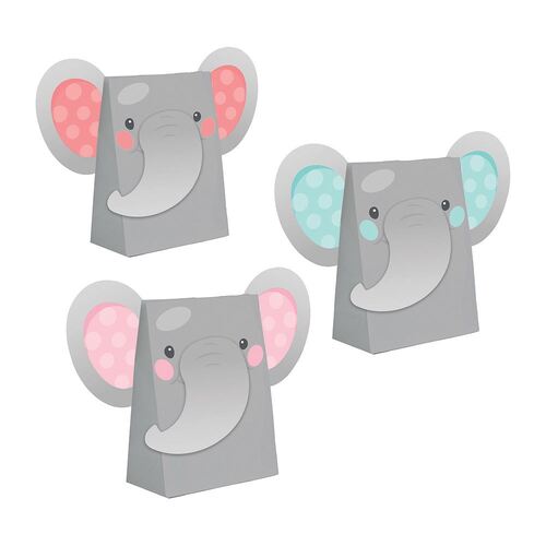 Enchanting Elephant Girl Paper Treat Bags & Attachments 8 Pack