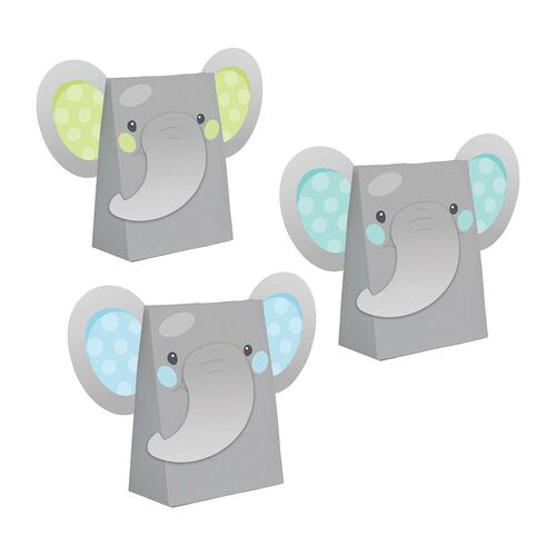 Enchanting Elephant Boy Paper Treat Bags & Attachments 8 Pack