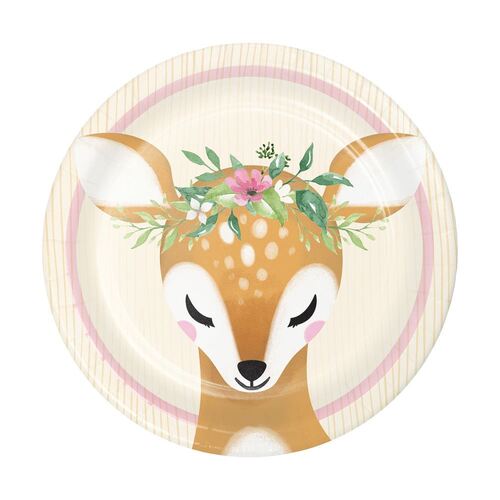 Deer Little One Lunch Plates Paper 17cm 8 Pack