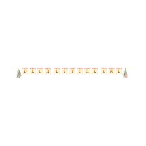 Deer Little One Shaped Ribbon Banner with Tassels