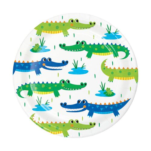 Alligator Party Lunch Plates Paper 17cm 8 Pack