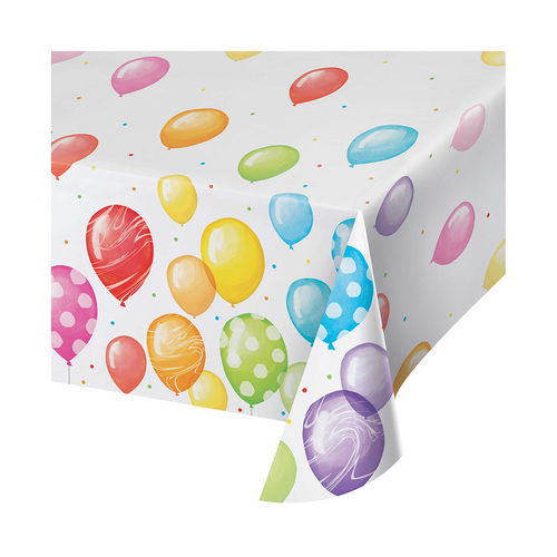 Balloon Bash Birthday Tablecover All Over Print Paper 137cm x 259cm