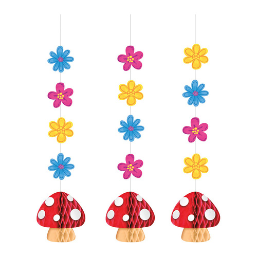 Party Gnomes Hanging String Cutouts & Honeycombs 106cm 3 Pack