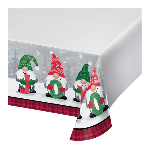 Holiday Gnomes Tablecover Border Print Paper 137cm x 259cm