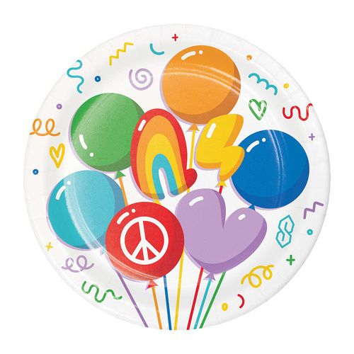 Bubbly Birthday Round Paper Plates NPC 18cm 8 Pack