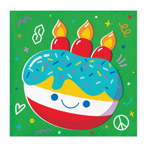 Bubbly Birthday Beverage Napkin 16 Pack