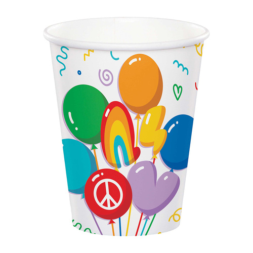Bubbly Birthday Paper Cups 266ml 8 Pack