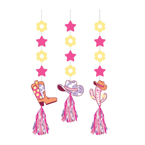 Boots and Bows Hanging Cutouts 3 Pack