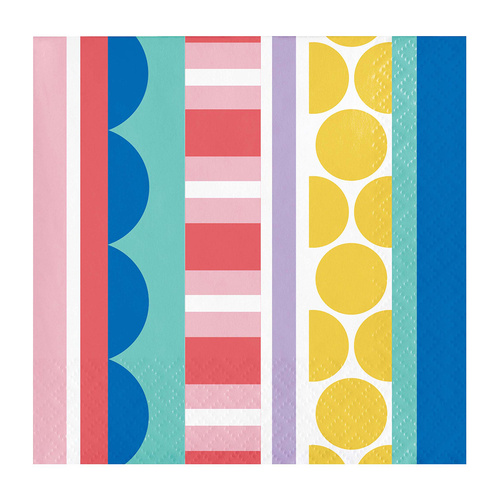 Party Patterns Beverage Napkin 16 Pack