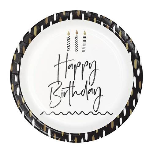 Golden Wishes Round Paper Plates NPC 23cm 8 Pack