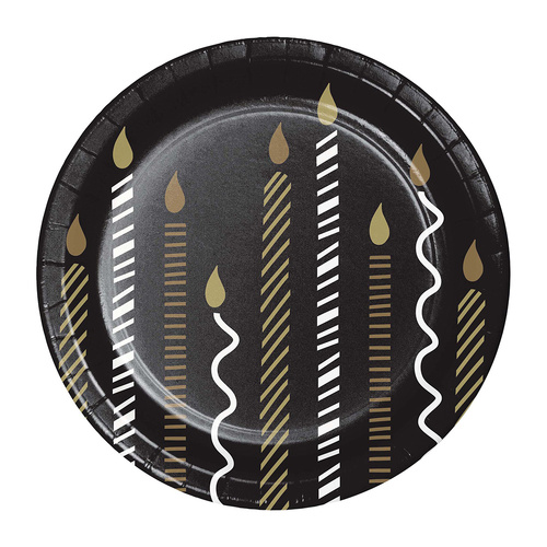 Golden Wishes Round Paper Plates NPC 18cm 8 Pack