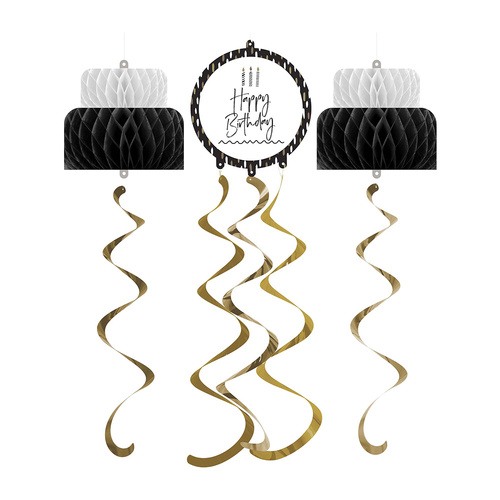Golden Wishes Hanging Decorations 3 Pack
