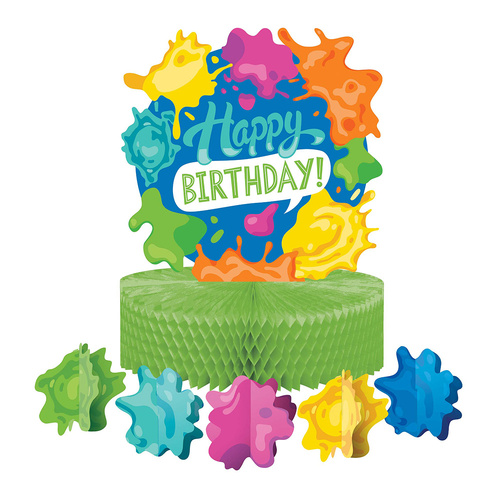 Paint Splatter Honeycomb Centrepiece