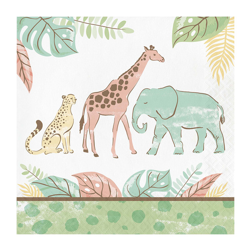 Safari Baby Lunch Napkins 16 Pack