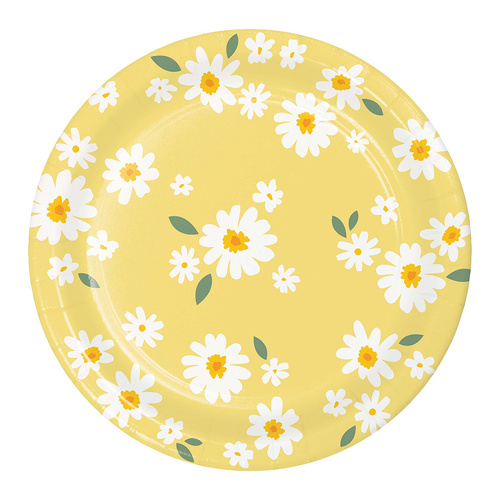 Sweet Daisy Round Paper Plates NPC 23cm 8 Pack